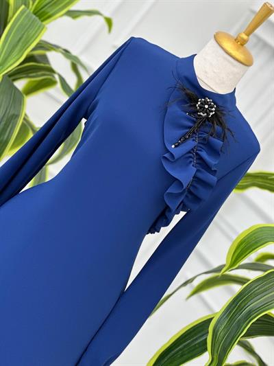 Tüy Broşlu Tunik 6374 T-24 Saks
