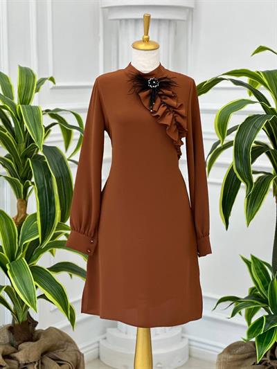 Tüy Broşlu Tunik 6374 T-24 Taba