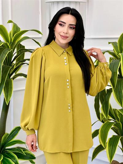 Üç Düğme Detay İkili Takım 1140 t-24 Yağ Yeşili