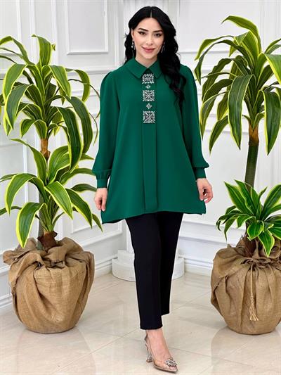 Üç Kare Taş Tunik 2002 T-24 Yeşil