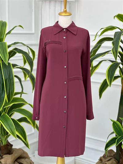 Üç Pile Düğmeli Tunik 881 T-24 Rose
