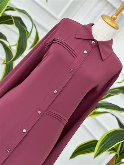 Üç Pile Düğmeli Tunik 881 T-24 Rose