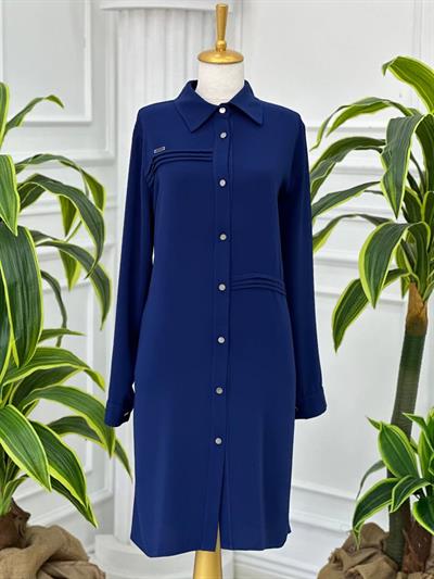 Üç Pile Düğmeli Tunik 881 T-24 Saks