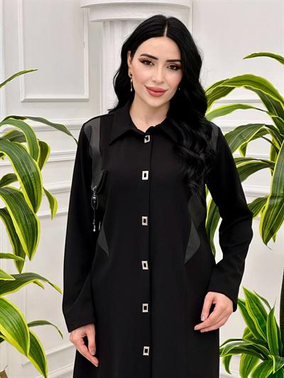 Uzun Çıt Çıt Gömlek 3046 Siyah