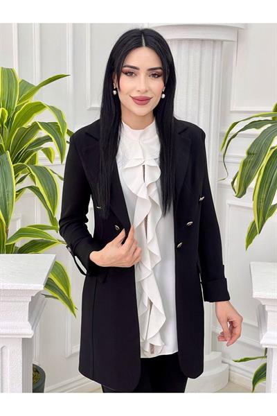 Volan Gömlek Ceketli Takım 7015 Siyah
