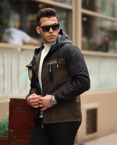 Yağmurluk Mont 123 siyah kahve