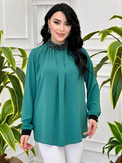 Yaka İşleme Gömlek 355 T-24 Yeşil