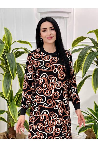Yaka Kol Ribana Spor Elbise 180 Kahverengi