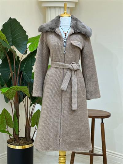 Yaka Kürk Angora Kaban 7504 T-25 Kahverengi
