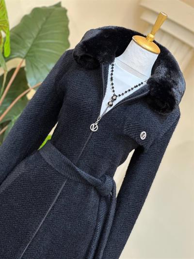 Yaka Kürk Angora Kaban 7504 T-25 Siyah