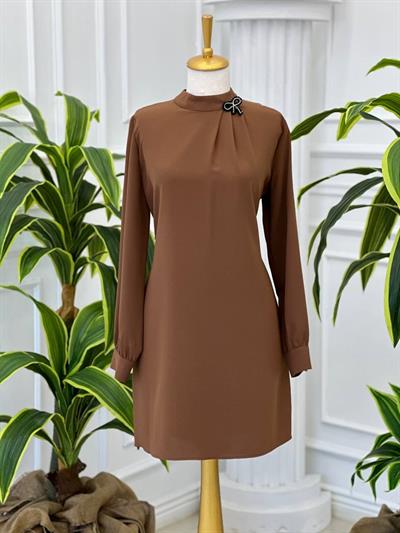 Yaka üç Pile Tunik 2019 T-24 fındık