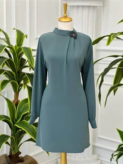 Yaka üç Pile Tunik 2019 T-24 Mint yeşili