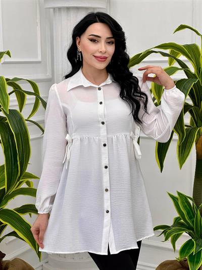 Yan Bağçıklı Tunik 5109 t-24 Beyaz