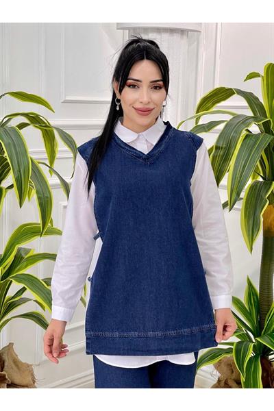 Yan Üç İp Kot Takım 6909 Lacivert