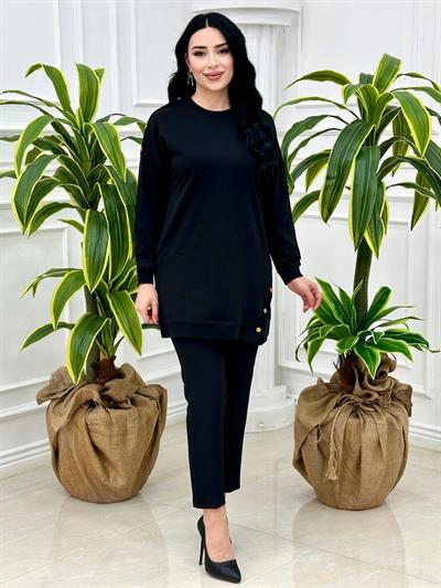Yandan Düğmeli Tunik 8053 Siyah