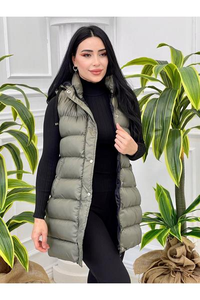 Yani Fermuarlı Yelek 010 Haki