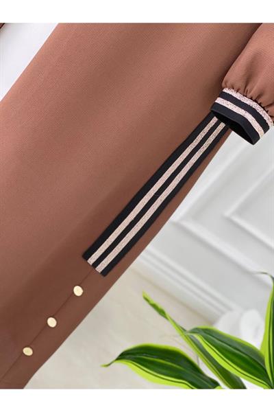 Yani Şeritli Kap 5001-Kahverengi