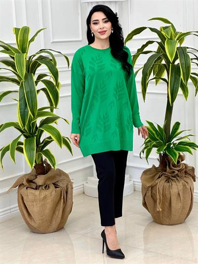Yaprak Desen Tunik 140131 T-24 Benetton Yeşili