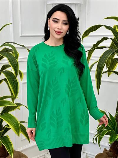 Yaprak Desen Tunik 140131 T-24 Benetton Yeşili