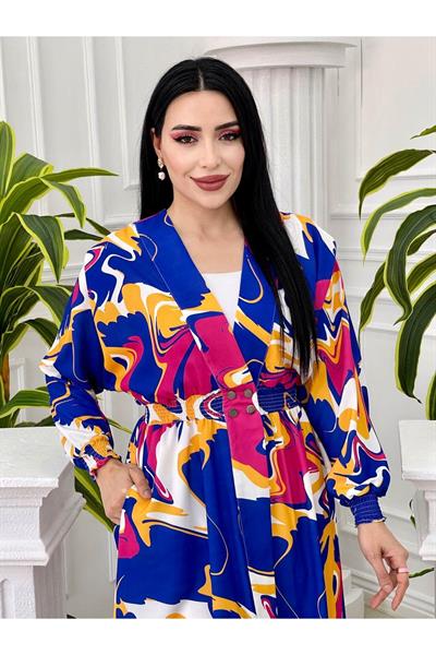 Yarasa Kol Giy Çık 4255-Saks Renkli