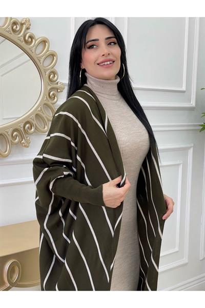 Yarasa Kol Hırkalı Elbise-Haki Bej