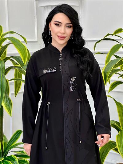 Yarı Güpürlü İkili Takım 6107 T-24 Siyah