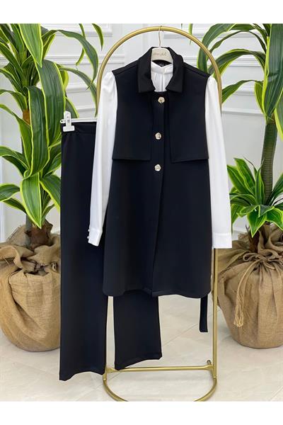 Yelekli Spor Takım 7109 Siyah