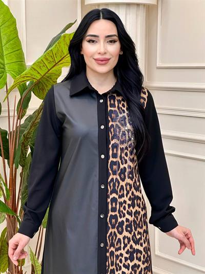 Yıldız Taş İşleme Geçişli Tunik 815 t-24 Leopar