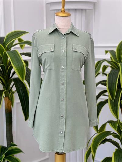 Yıldız Zımbalı Tensel Tunik 7144 t-24 Mint yeşili