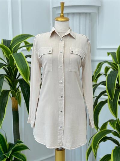 Yıldız Zımbalı Tensel Tunik 7144 t-24 Ekru