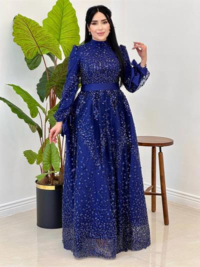 Yonca Pul İşleme Abiye 17030 T-25 Lacivert