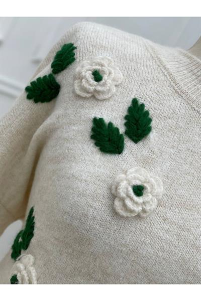 Yumoş Güllü Saloş Tunik 7128 Ekru