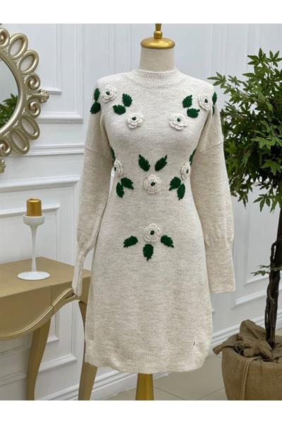Yumoş Güllü Saloş Tunik 7128 Ekru
