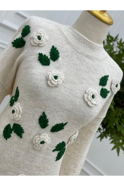Yumoş Güllü Saloş Tunik 7128 Ekru