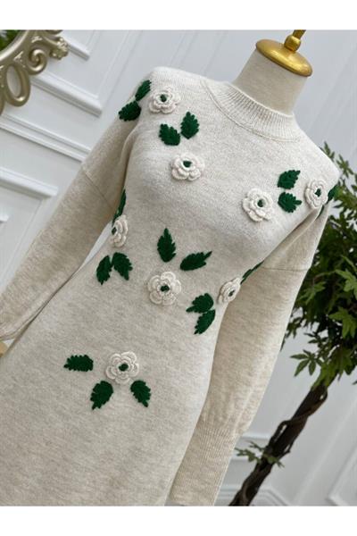 Yumoş Güllü Saloş Tunik 7128 Ekru