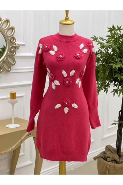 Yumoş Güllü Saloş Tunik 7128 Fuşya