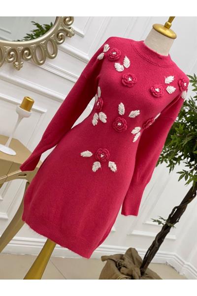 Yumoş Güllü Saloş Tunik 7128 Fuşya