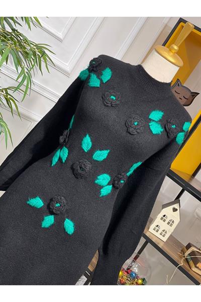 Yumoş Güllü Saloş Tunik 7128 Siyah