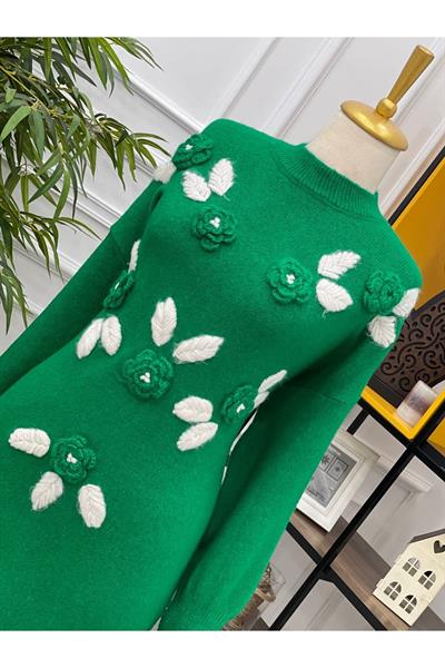 Yumoş Güllü Saloş Tunik 7128 Yeşil