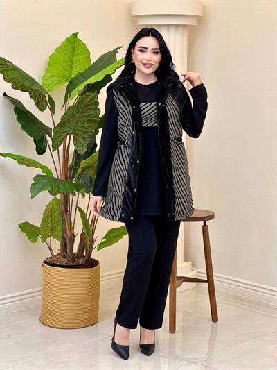 Zebra Fittilli İkili Takım 25112 T-26 Siyah