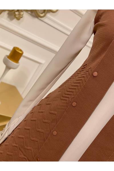 Zik Zak Düğmeli Yelek 3694 Purdra