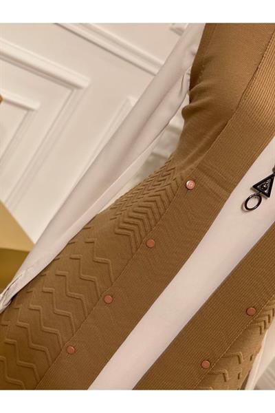 Zik Zak Düğmeli Yelek 3694 Vizon