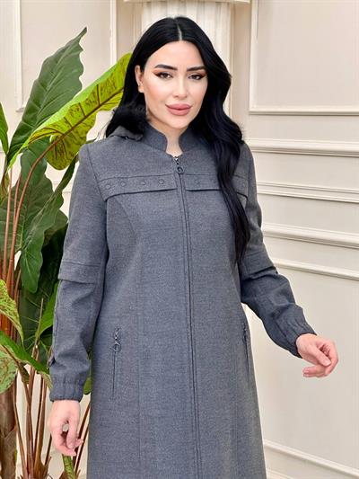 Zimba Detay Kaşe Kaban 549 Füme