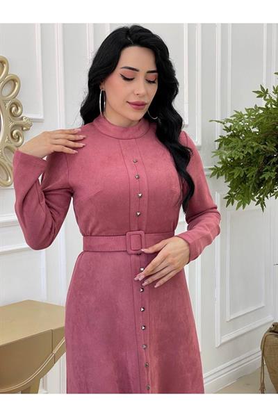Zimbalı Süet Elbise 3200 Purdra