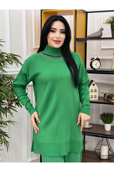 Zincir Kolyeli İkili Takım 14808 Yeşil