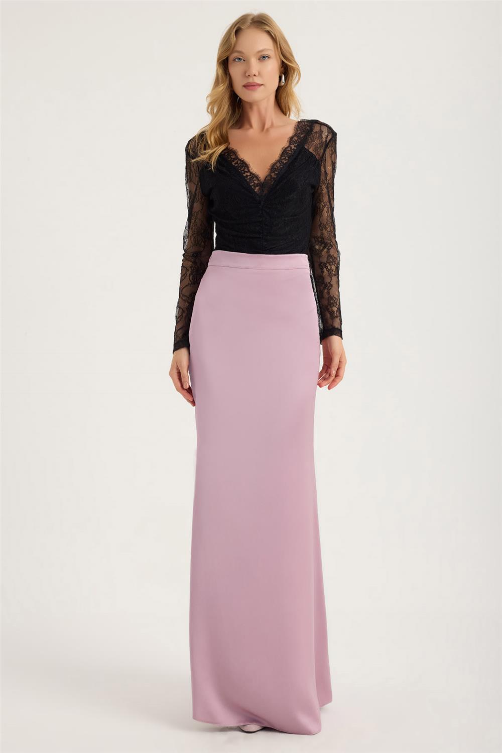 Uzun Saten Balık Model Etek