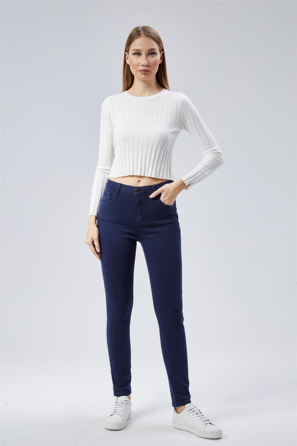 Lycralı Dar Paça Push Up Jean Pantolon