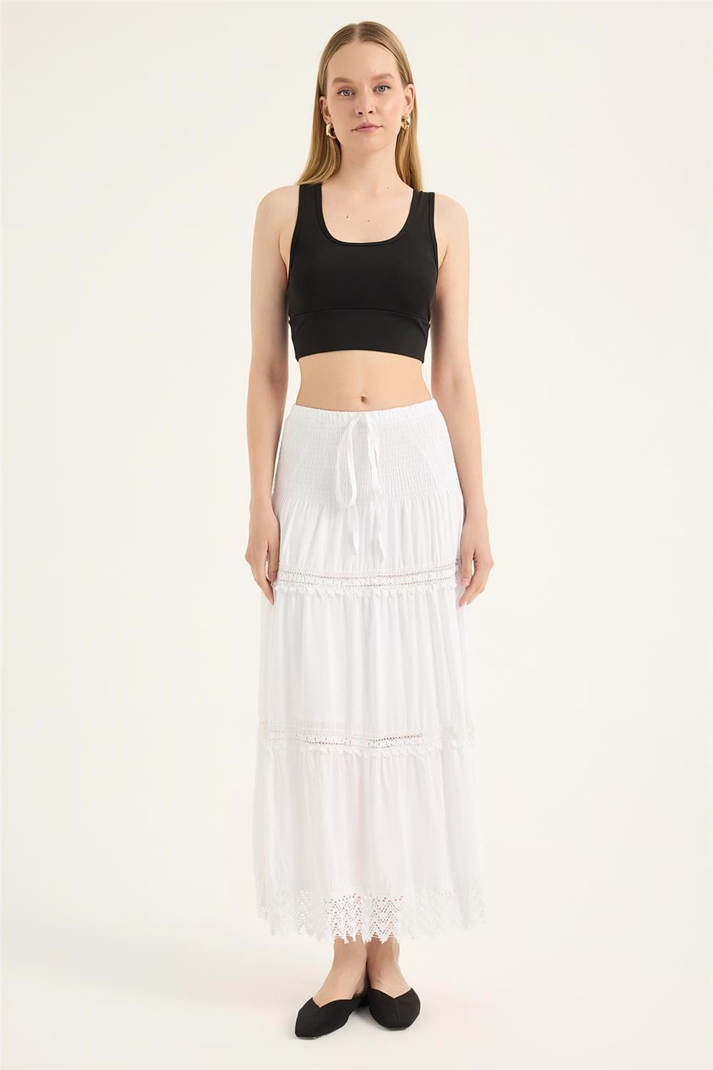 Dantel Şeritli Etek