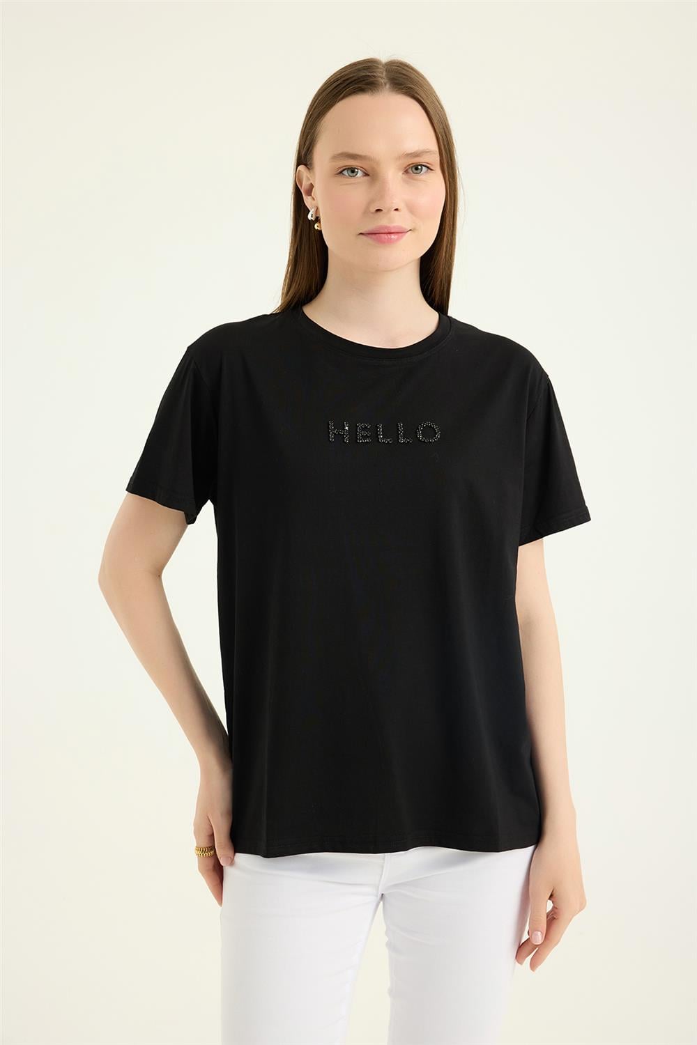 Hello Taşlı Tshirt