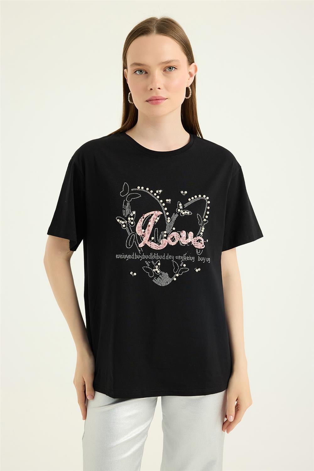 İncili Taşlı  Tshirt